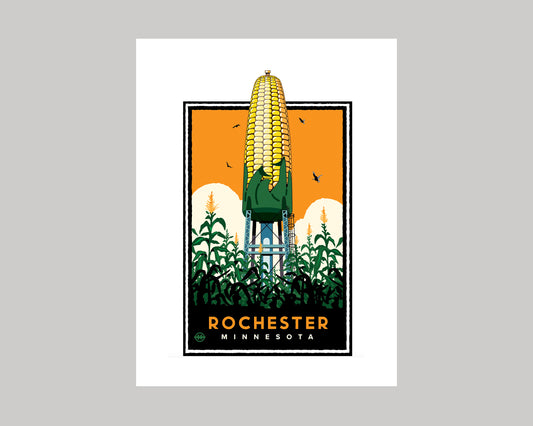 ROCHESTER EAR OF CORN WATER TOWER AT GOLDEN HOUR || MINNESOTA LANDMARK ART PRINT