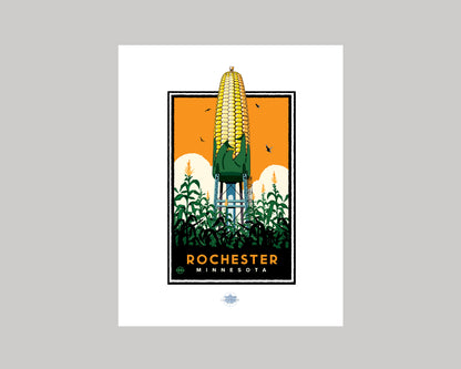 ROCHESTER EAR OF CORN WATER TOWER AT GOLDEN HOUR || MINNESOTA LANDMARK ART PRINT