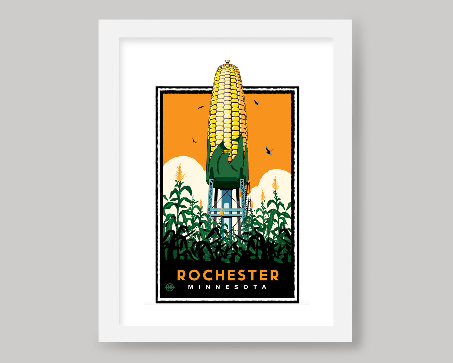 ROCHESTER EAR OF CORN WATER TOWER AT GOLDEN HOUR || MINNESOTA LANDMARK ART PRINT