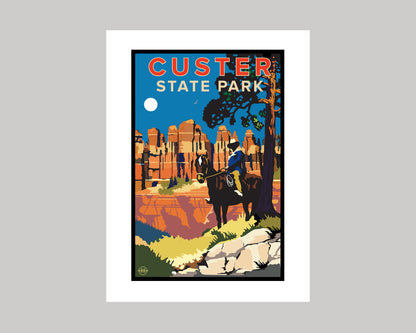 CUSTER STATE PARK COWBOY || SOUTH DAKOTA LANDMARK ART PRINT