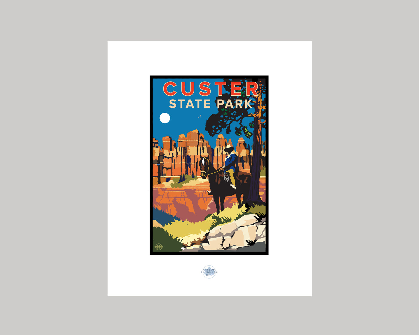 CUSTER STATE PARK COWBOY || SOUTH DAKOTA LANDMARK ART PRINT