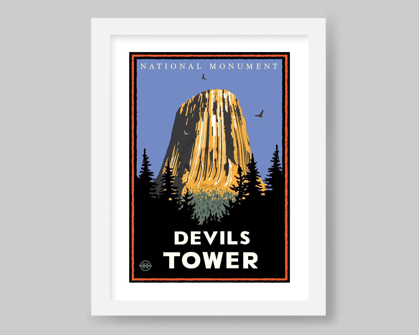 DEVILS TOWER NATIONAL MONUMENT || WYOMING LANDMARK ART PRINT