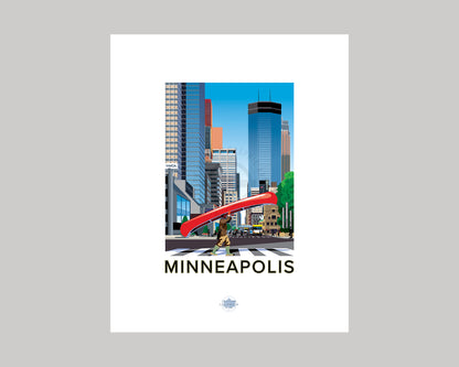 DOWNTOWN CANOE WALK, NICOLLET MALL MINNEAPOLIS || MINNESOTA LANDMARK ART PRINT