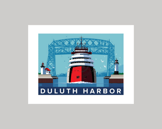 DULUTH HARBOR AND BRIDGE LANDSCAPE || MINNESOTA LANDMARK ART PRINT