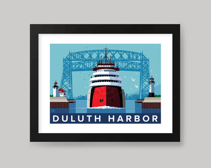 DULUTH HARBOR AND BRIDGE LANDSCAPE || MINNESOTA LANDMARK ART PRINT