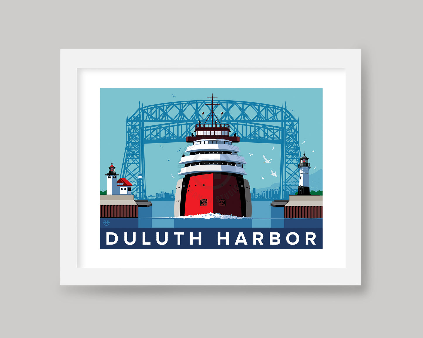 DULUTH HARBOR AND BRIDGE LANDSCAPE || MINNESOTA LANDMARK ART PRINT