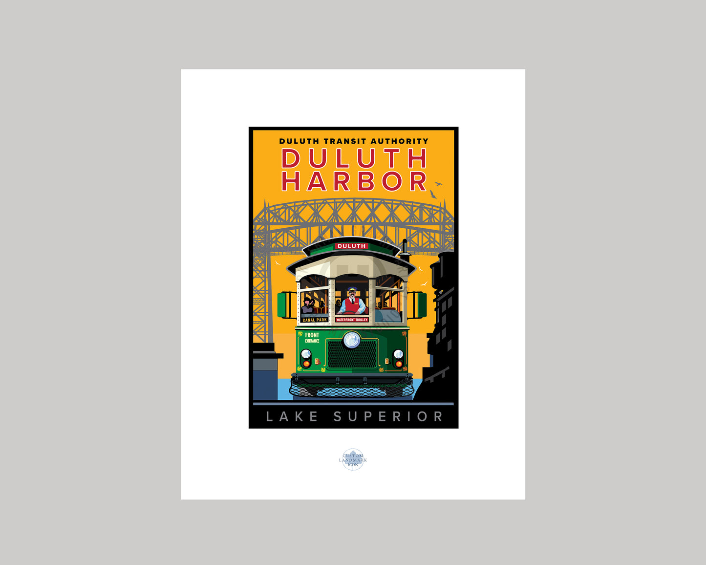 DULUTH HARBOR TROLLEY || MINNESOTA LANDMARK ART PRINT