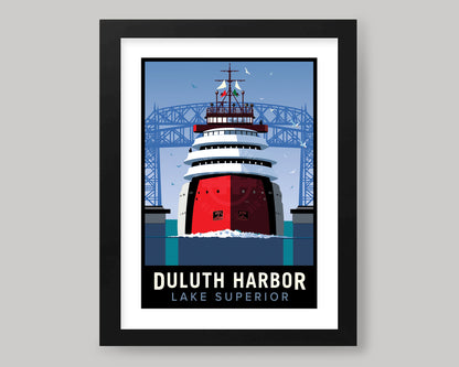 DULUTH HARBOR AND BRIDGE || MINNESOTA LANDMARK ART PRINT