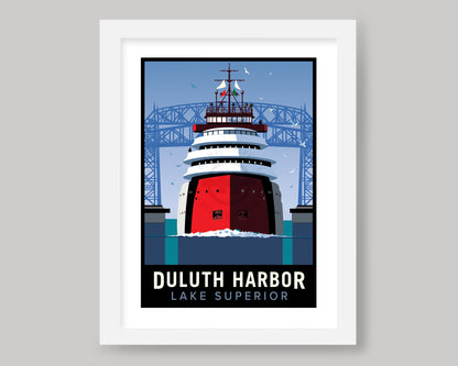 DULUTH HARBOR AND BRIDGE || MINNESOTA LANDMARK ART PRINT