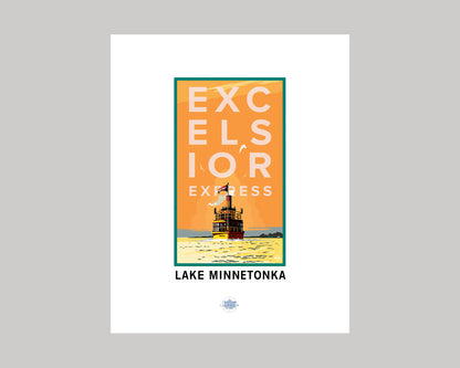 THE EXCELSIOR FERRY ON LAKE MINNETONKA || MINNESOTA LANDMARK ART PRINT