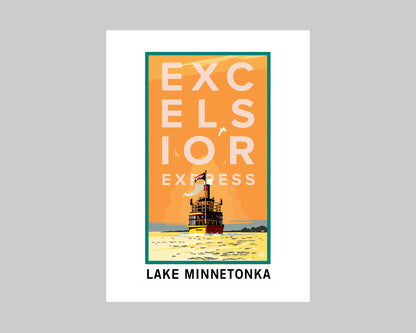 THE EXCELSIOR FERRY ON LAKE MINNETONKA || MINNESOTA LANDMARK ART PRINT