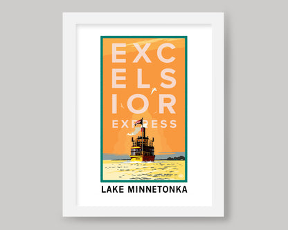 THE EXCELSIOR FERRY ON LAKE MINNETONKA || MINNESOTA LANDMARK ART PRINT