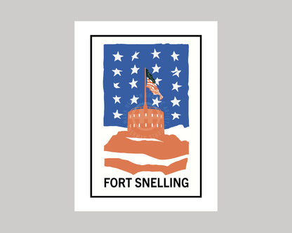 FORT SNELLING AMERICANA GRAPHIC || MINNESOTA LANDMARK ART PRINT