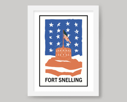 FORT SNELLING AMERICANA GRAPHIC || MINNESOTA LANDMARK ART PRINT