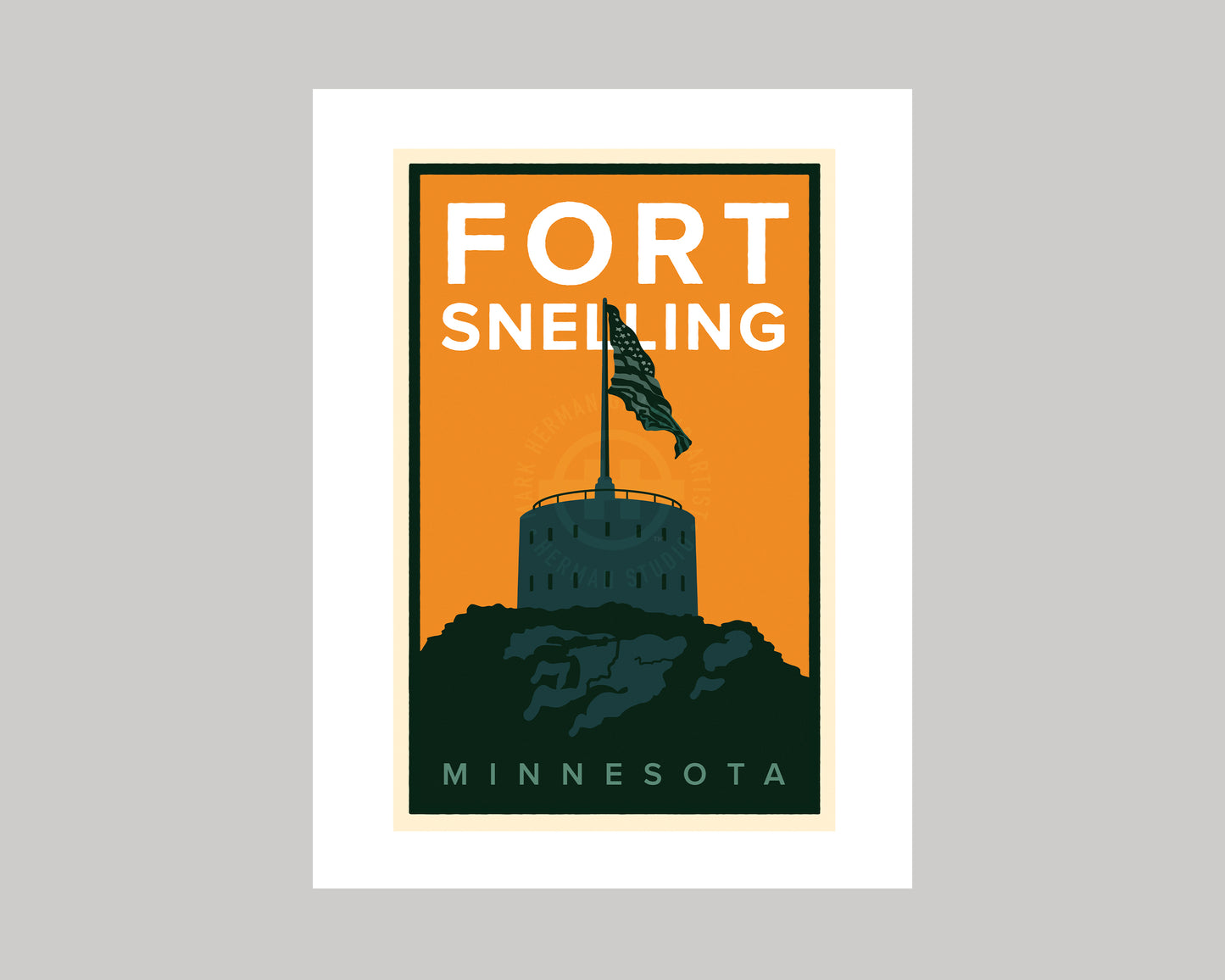 FORT SNELLING GRAPHIC ART || MINNESOTA LANDMARK ART PRINT