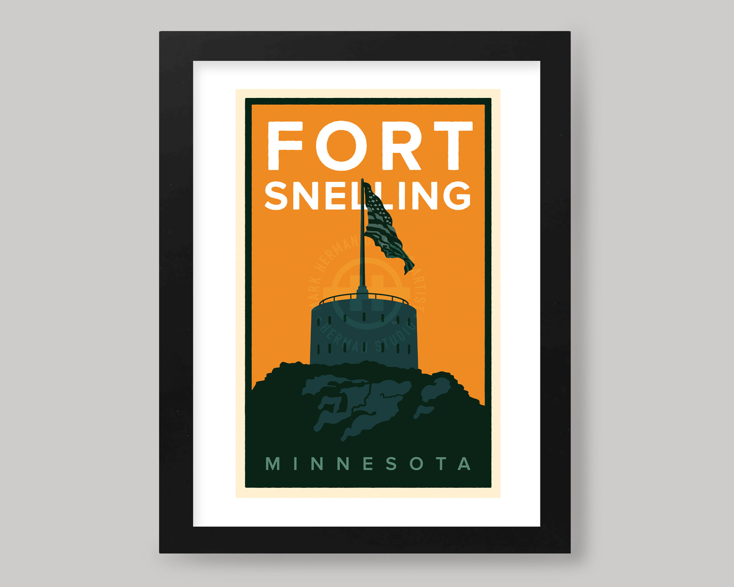 FORT SNELLING GRAPHIC ART || MINNESOTA LANDMARK ART PRINT