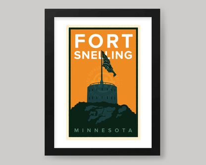 FORT SNELLING GRAPHIC ART || MINNESOTA LANDMARK ART PRINT