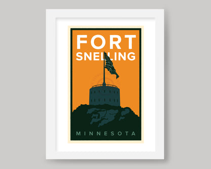 FORT SNELLING GRAPHIC ART || MINNESOTA LANDMARK ART PRINT