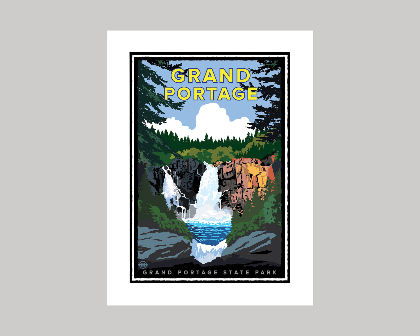 GRAND PORTAGE HIGH FALLS || MINNESOTA LANDMARK ART PRINT