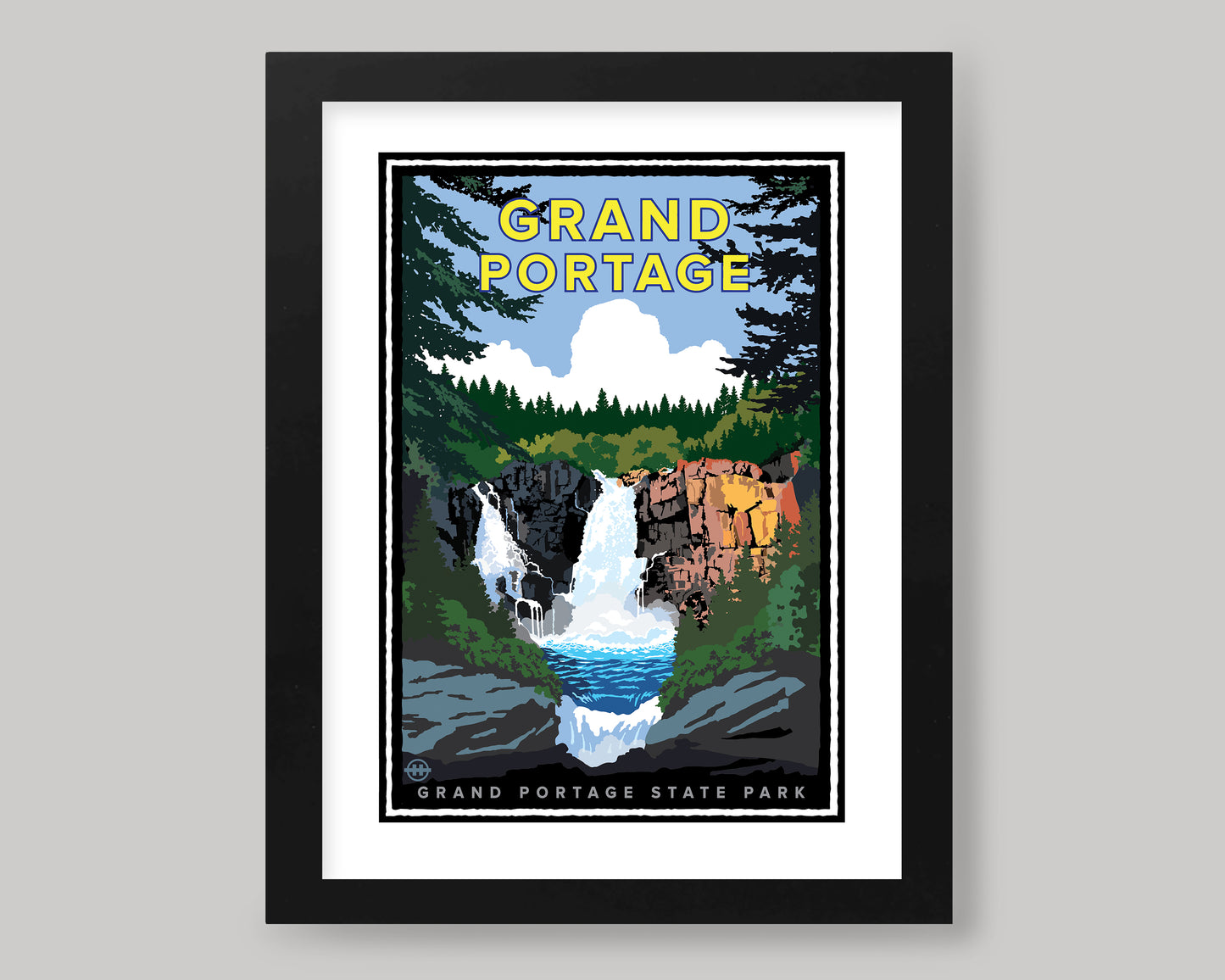 GRAND PORTAGE HIGH FALLS || MINNESOTA LANDMARK ART PRINT
