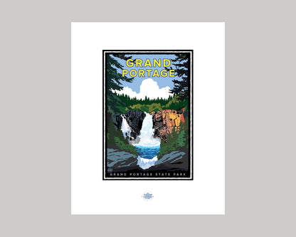 GRAND PORTAGE HIGH FALLS || MINNESOTA LANDMARK ART PRINT