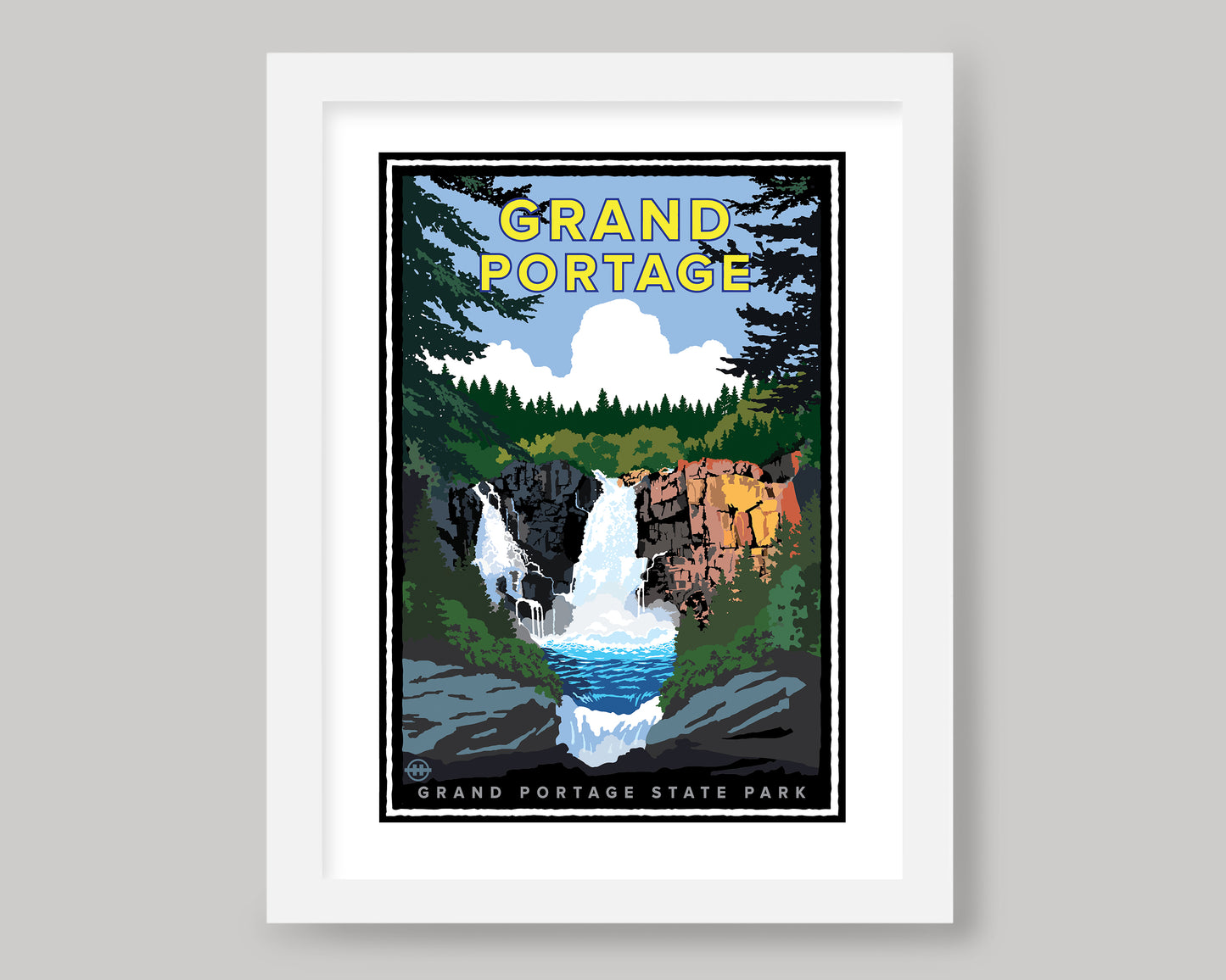 GRAND PORTAGE HIGH FALLS || MINNESOTA LANDMARK ART PRINT