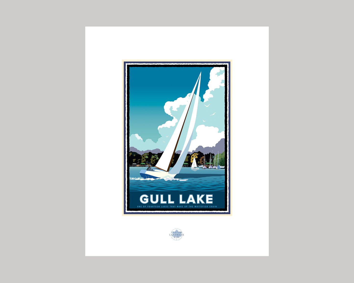 SAILING ON GULL LAKE || MINNESOTA LANDMARK ART PRINT