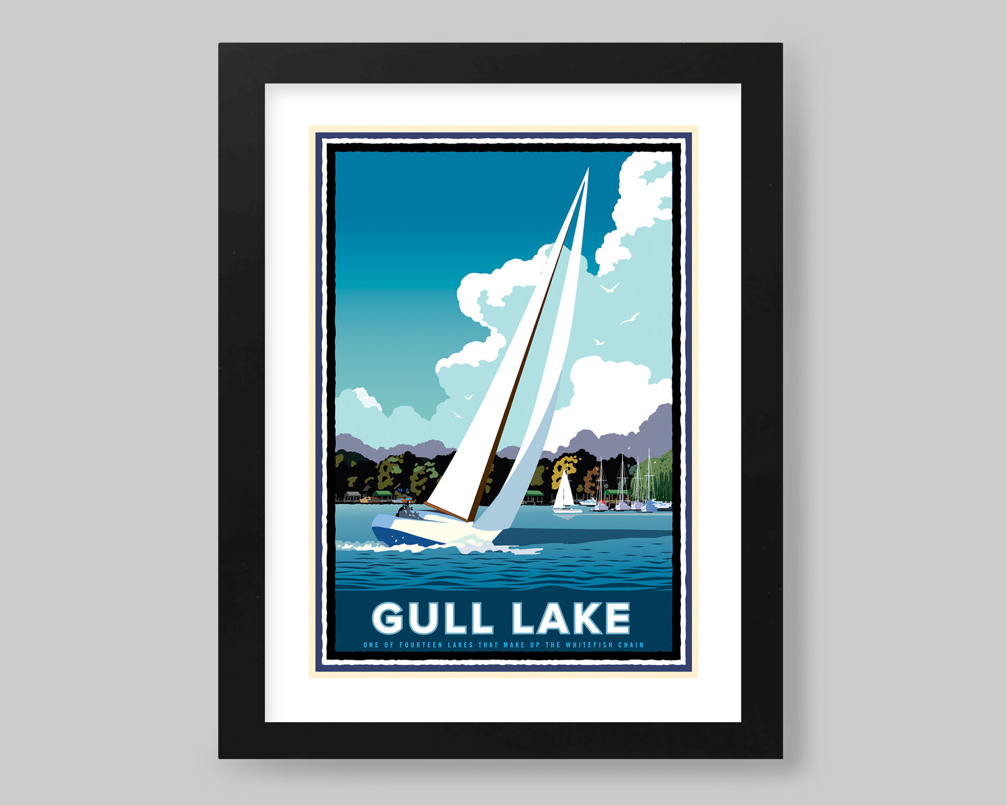 SAILING ON GULL LAKE || MINNESOTA LANDMARK ART PRINT