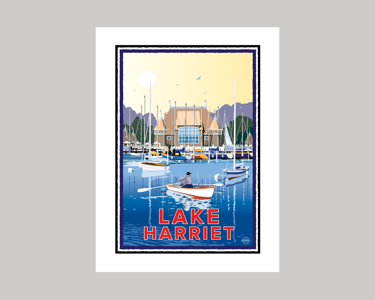 LAKE HARRIET SAILBOATS AT THE PAVILION || MINNESOTA LANDMARK ART PRINT