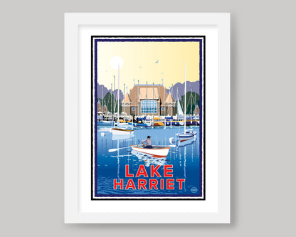 LAKE HARRIET SAILBOATS AT THE PAVILION || MINNESOTA LANDMARK ART PRINT