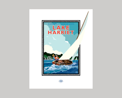 SAILING ON LAKE HARRIET || MINNESOTA LANDMARK ART PRINT