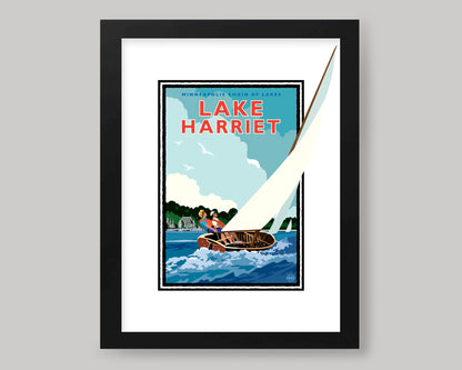 SAILING ON LAKE HARRIET || MINNESOTA LANDMARK ART PRINT