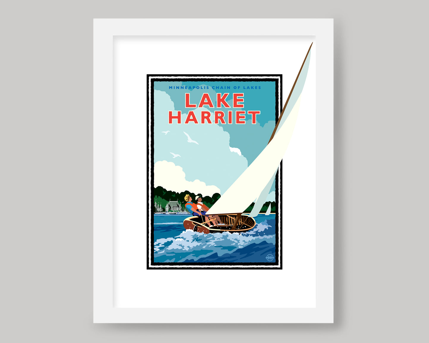 SAILING ON LAKE HARRIET || MINNESOTA LANDMARK ART PRINT