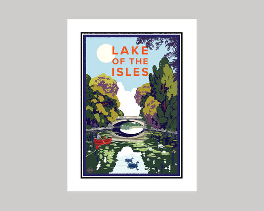 LAKE OF THE ISLES CHANNEL || MINNESOTA LANDMARK ART PRINT