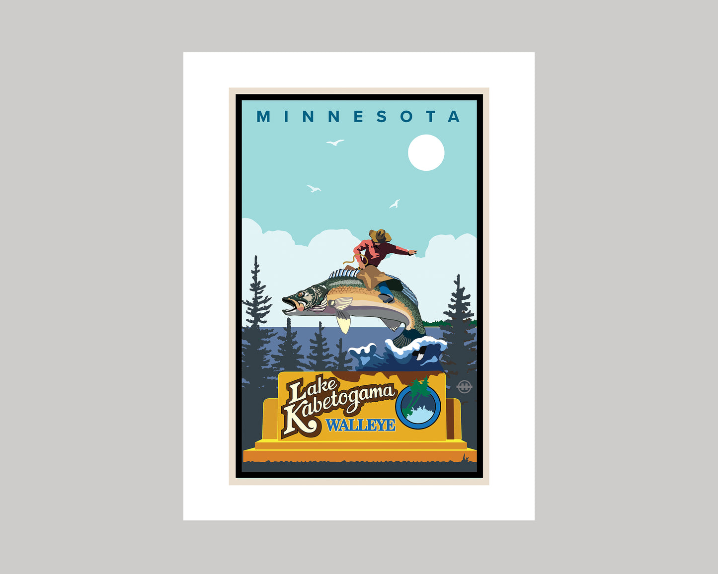 LAKE KABETOGAMA RODEO COWBOY || MINNESOTA LANDMARK ART PRINT