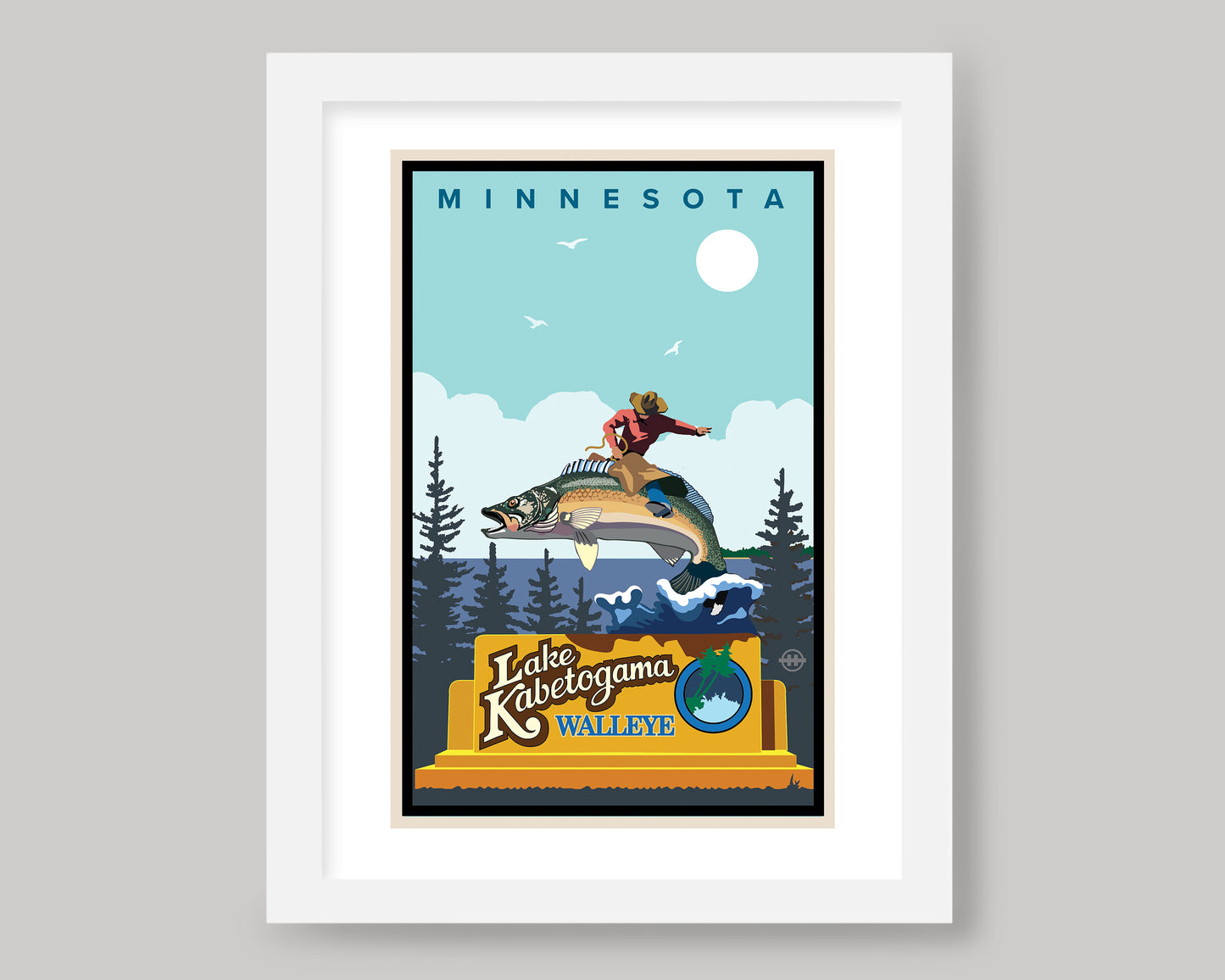 LAKE KABETOGAMA RODEO COWBOY || MINNESOTA LANDMARK ART PRINT