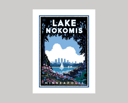 LAKE NOKOMIS || MINNESOTA LANDMARK ART PRINT