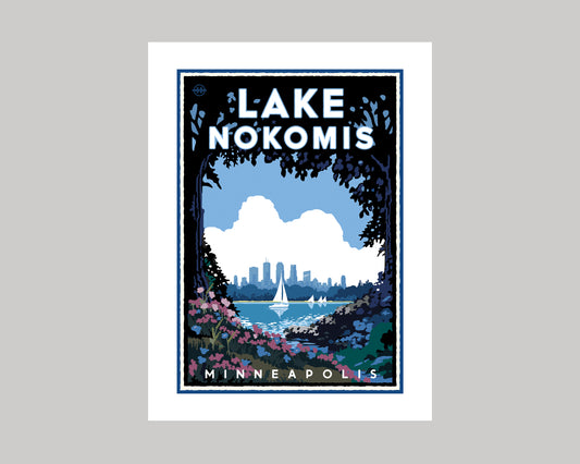 LAKE NOKOMIS || MINNESOTA LANDMARK ART PRINT