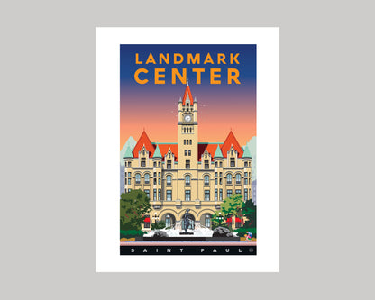 LANDMARK CENTER AT SUNSET, ST. PAUL || MINNESOTA LANDMARK ART PRINT