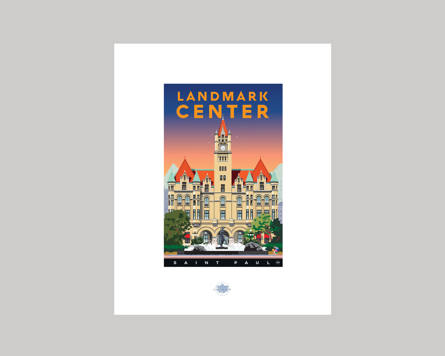 LANDMARK CENTER AT SUNSET, ST. PAUL || MINNESOTA LANDMARK ART PRINT