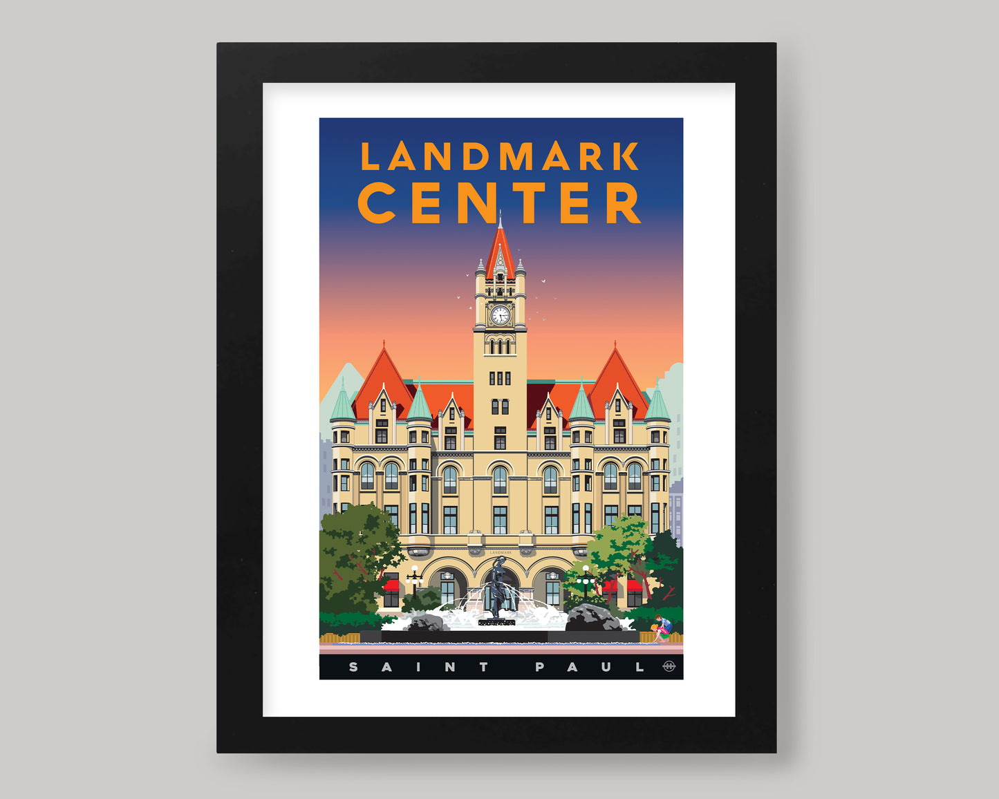 LANDMARK CENTER AT SUNSET, ST. PAUL || MINNESOTA LANDMARK ART PRINT