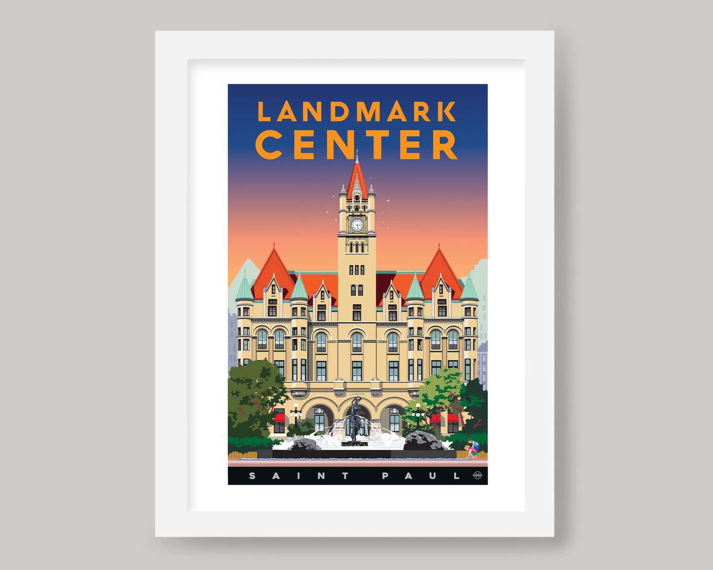 LANDMARK CENTER AT SUNSET, ST. PAUL || MINNESOTA LANDMARK ART PRINT
