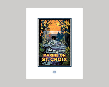 MARINE ON ST. CROIX WATERFALLS IN AUTUMN || MINNESOTA LANDMARK ART PRINT