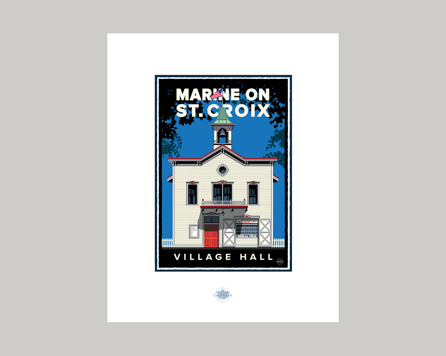 MARINE ON ST. CROIX VILLAGE HALL || MINNESOTA LANDMARK ART PRINT