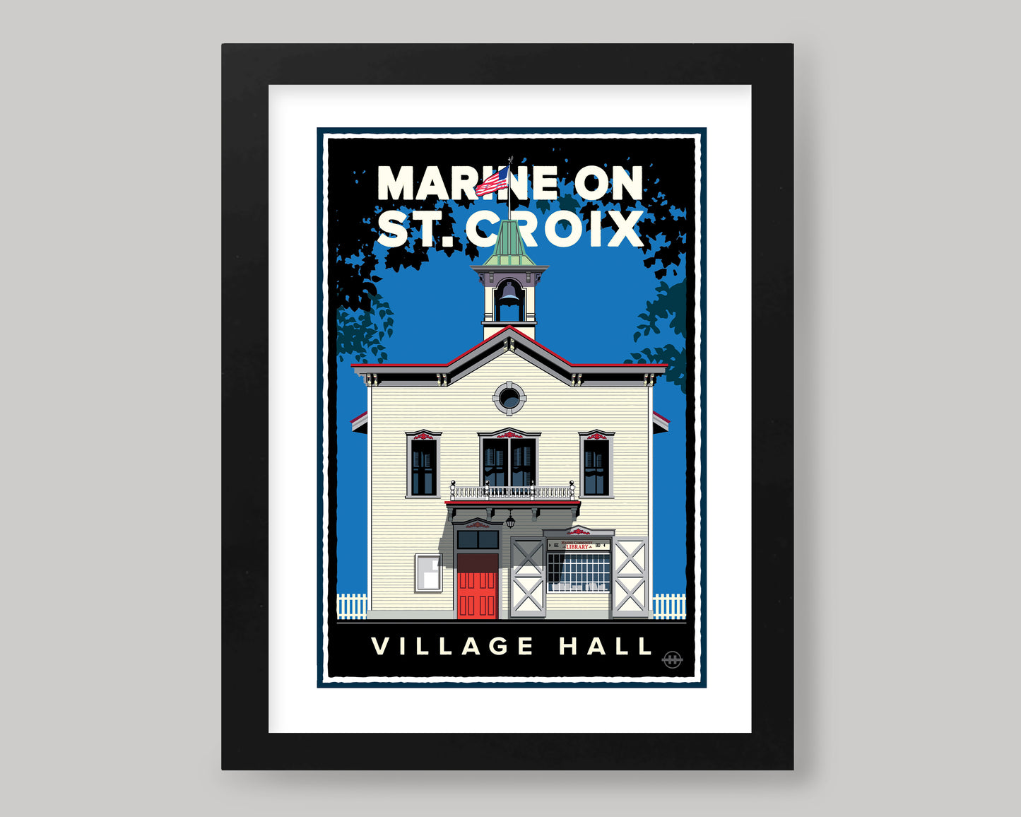 MARINE ON ST. CROIX VILLAGE HALL || MINNESOTA LANDMARK ART PRINT