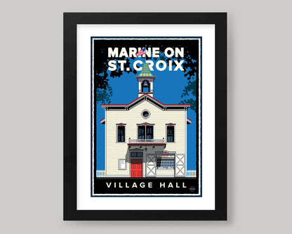 MARINE ON ST. CROIX VILLAGE HALL || MINNESOTA LANDMARK ART PRINT