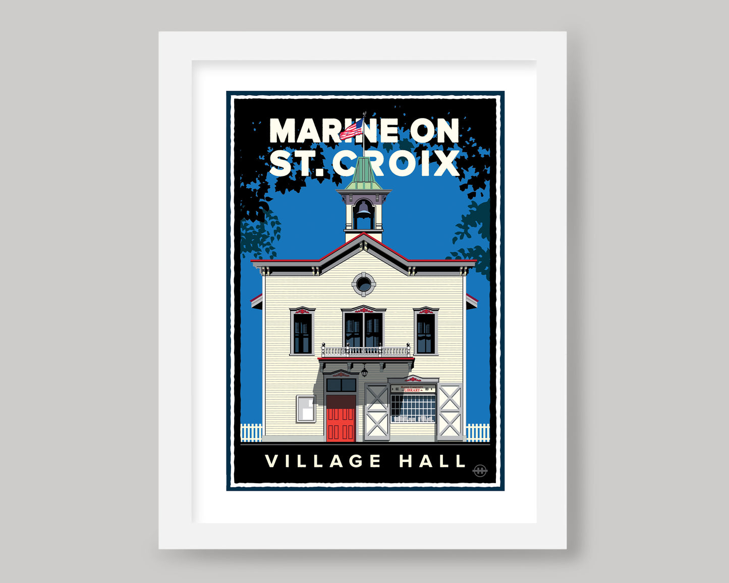 MARINE ON ST. CROIX VILLAGE HALL || MINNESOTA LANDMARK ART PRINT