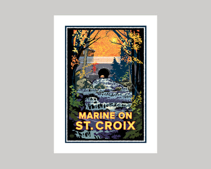 MARINE ON ST. CROIX WATERFALLS IN AUTUMN || MINNESOTA LANDMARK ART PRINT