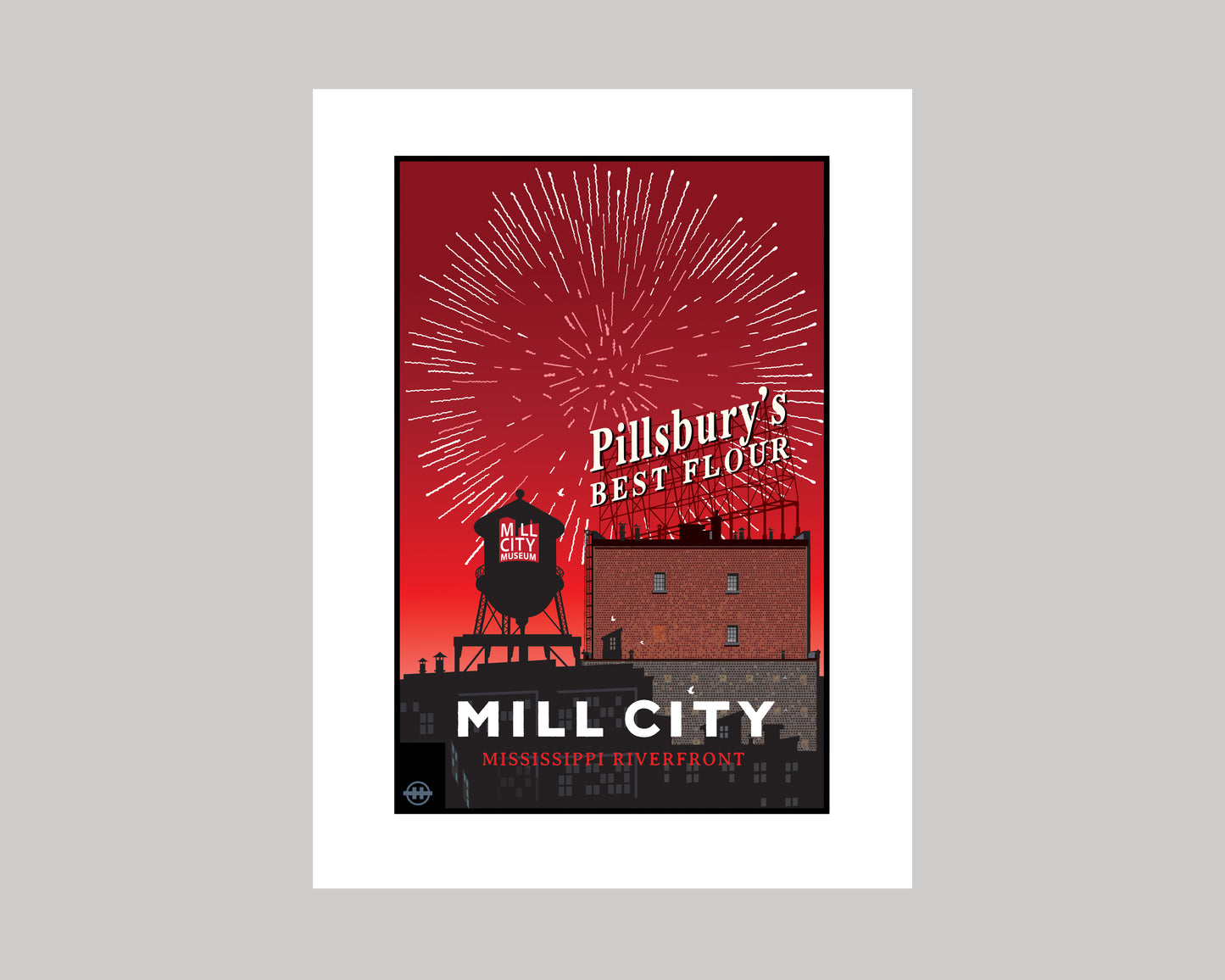 MILL CITY FIREWORKS || MINNESOTA LANDMARK ART PRINT
