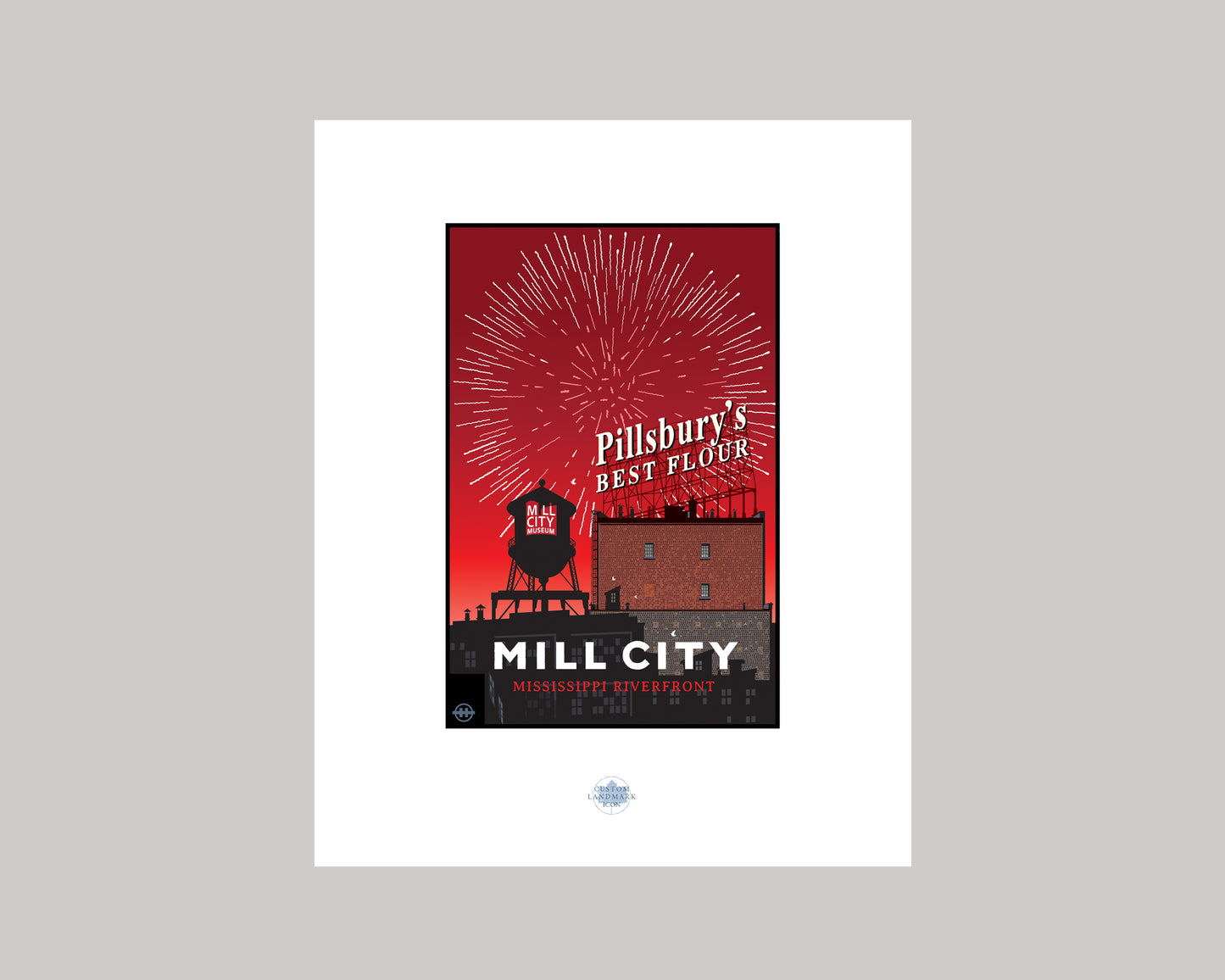 MILL CITY FIREWORKS || MINNESOTA LANDMARK ART PRINT